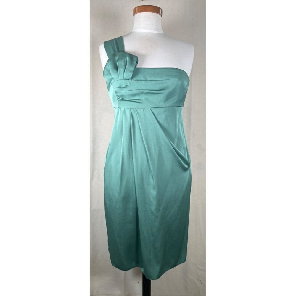 NWT Armani Collezioni Size 6 Mint Silk Shoulder Cocktail Midi Dress Authentic